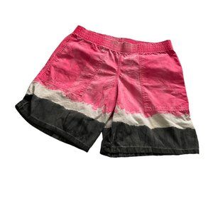Vintage 80s OP Ocean Pacific Swim Trunks Surf Board Shorts XL Pink Gray Tie Dye